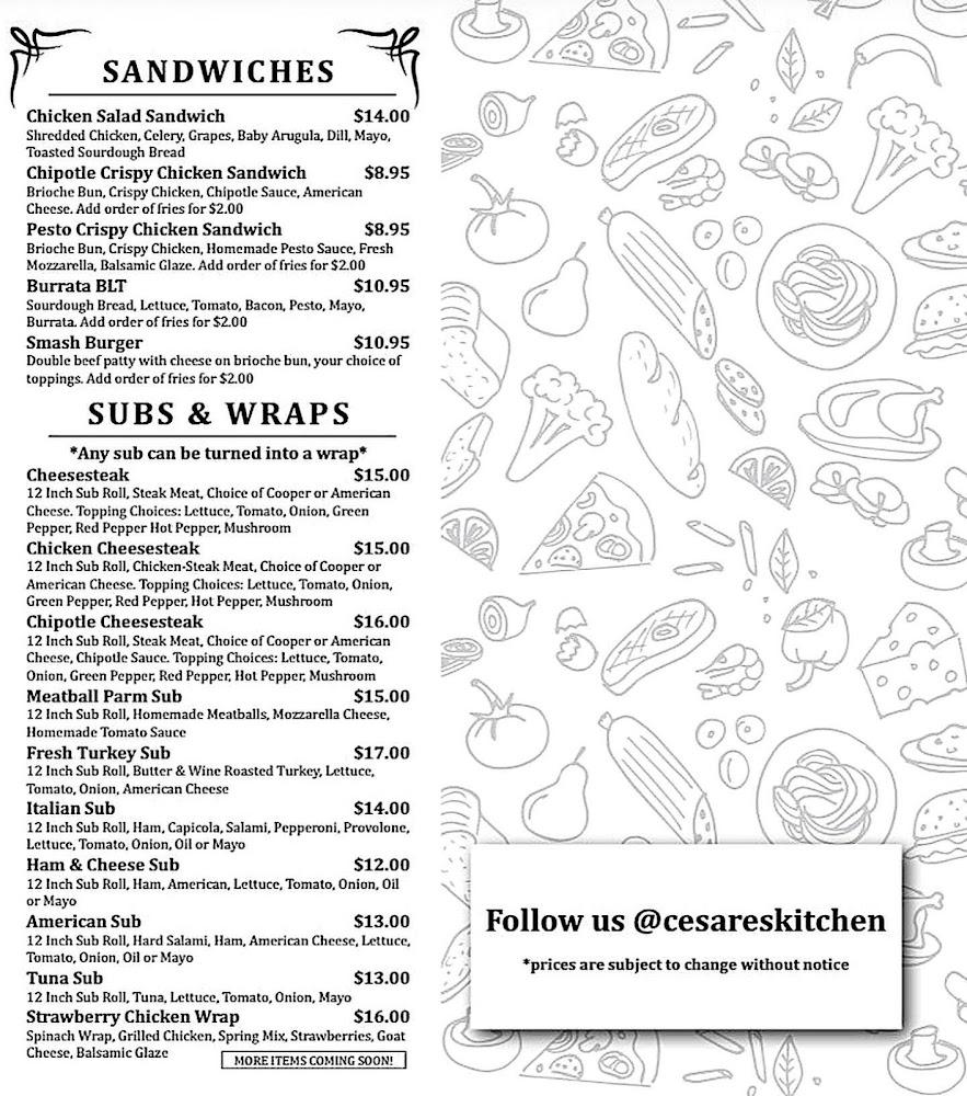 Cesare's Kitchen Menu image 3